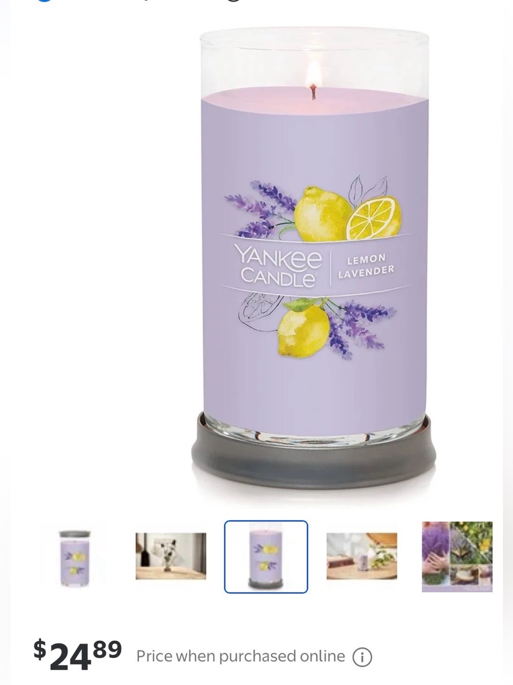Yankee Candle Lemon Lavender Medium Pillar Candle - Picture 2 of 4